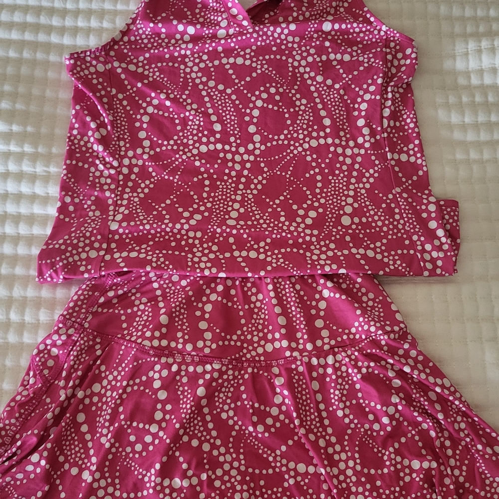 Gottex Pink and White Polka Dot Top